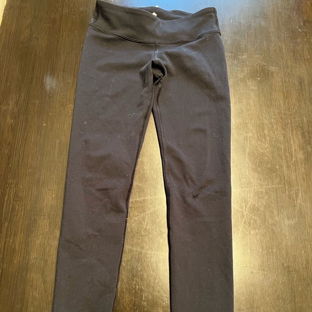 Girls Ivivva Reversible Full Length Leggings - Size 8 Black